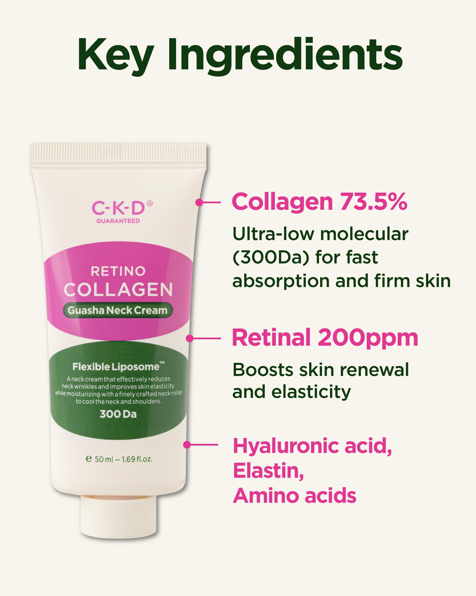 CKD Guaranteed hyaluronic-acid close-up highlights hydration.