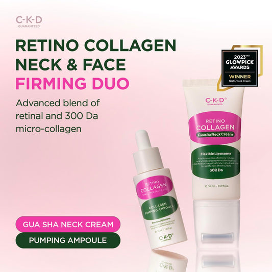 CKD Retino Collagen Neck Cream close-up texture indicates rich, comfortable application.