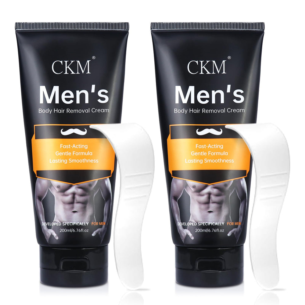 CKM Hair Removal Cream for Men on chest hair for a smooth, confident look.