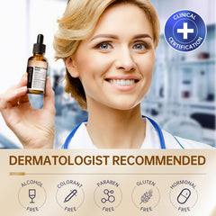 CKM Vitamin C Serum near eyes illustrating safe eye-area use