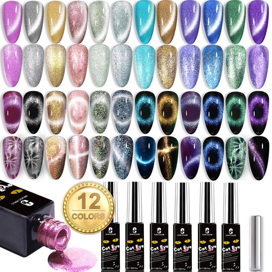 Clara Colors Cat Eye polish collection with 12 shades for customizable at-home manicures.