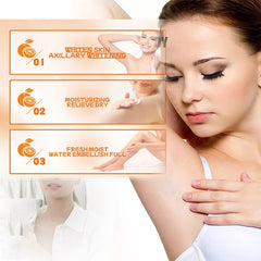 Bikini area care with clarifying cream for sensitive skin.
