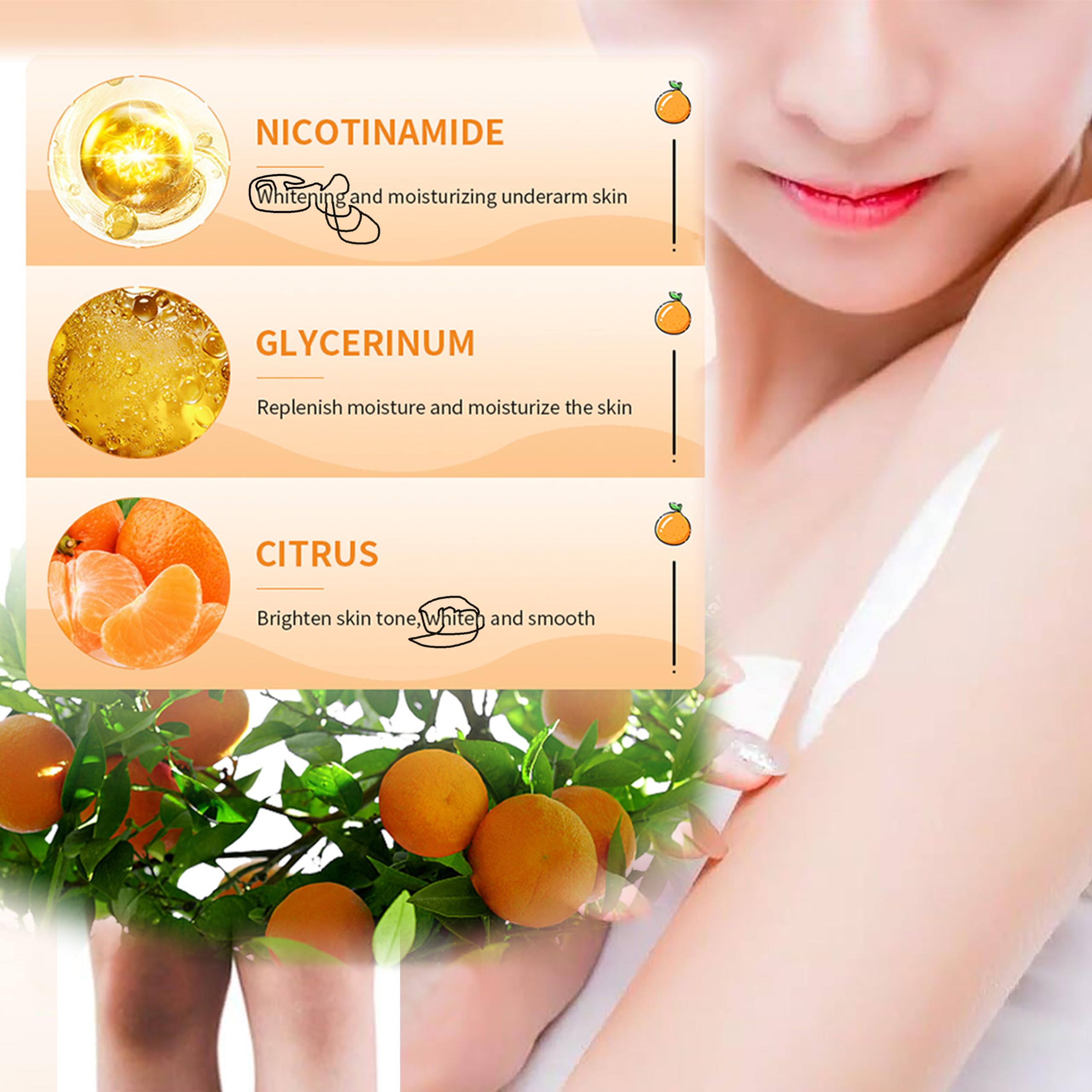 Clarifying cream used on the neck area for even tone.