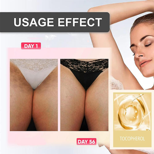 Intimate area application of clarifying cream for gentle care.