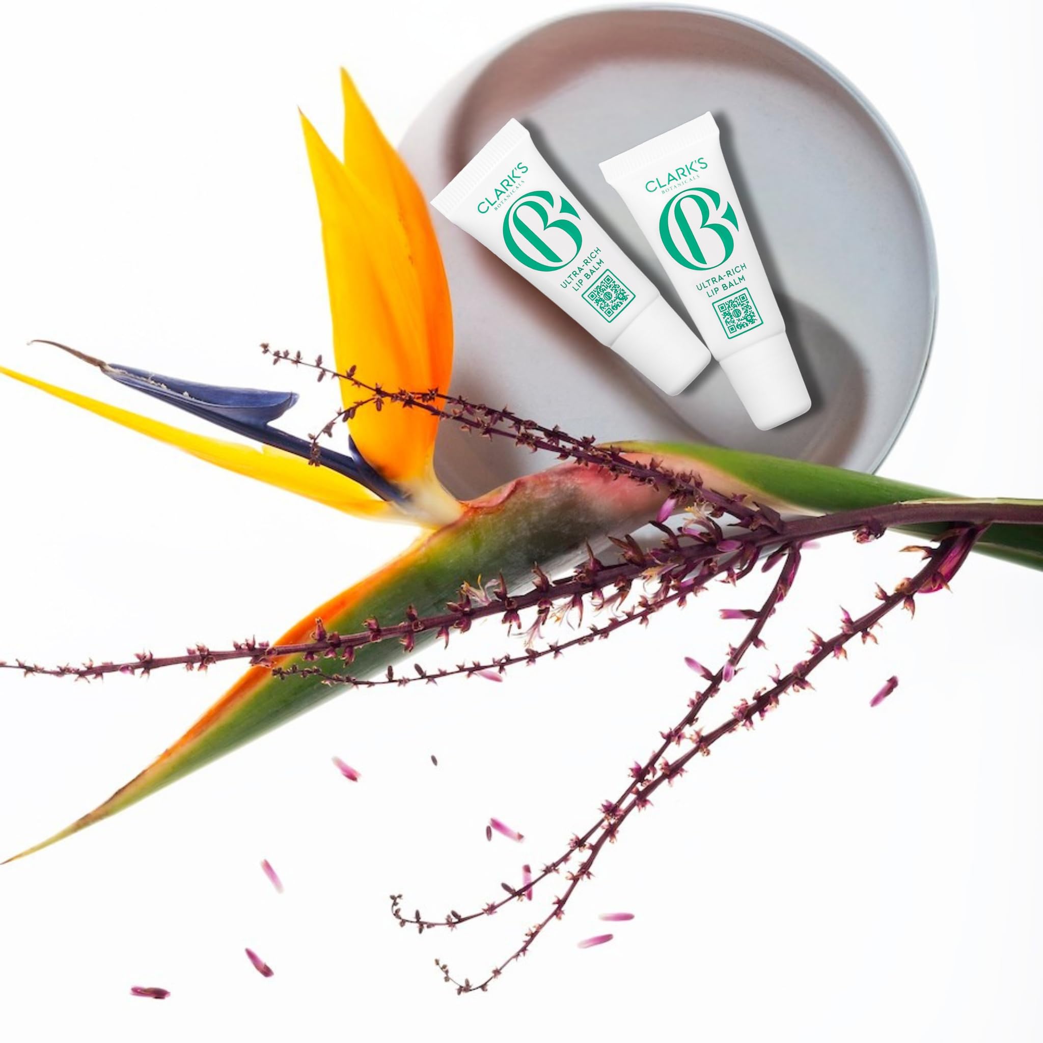 Clark's Botanicals Mini Ultra Rich Lip Balm travel duo for on-the-go moisture.