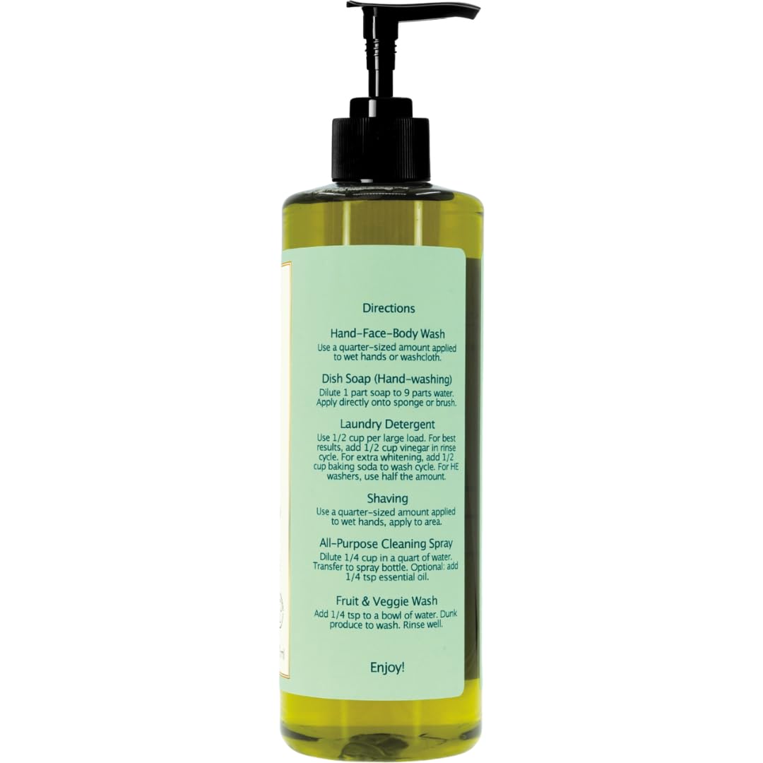 Claya unscented Liquid Castile Soap suitable for sensitive skin routines.