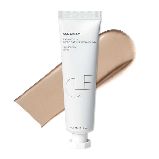 CLE Cosmetics CCC Cream Warm Light 106 bottle pour for smooth, easy application