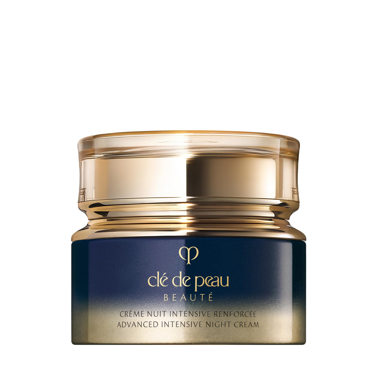 Clé de Peau Beauté Advanced Night Cream bottle highlights luxurious overnight hydration.