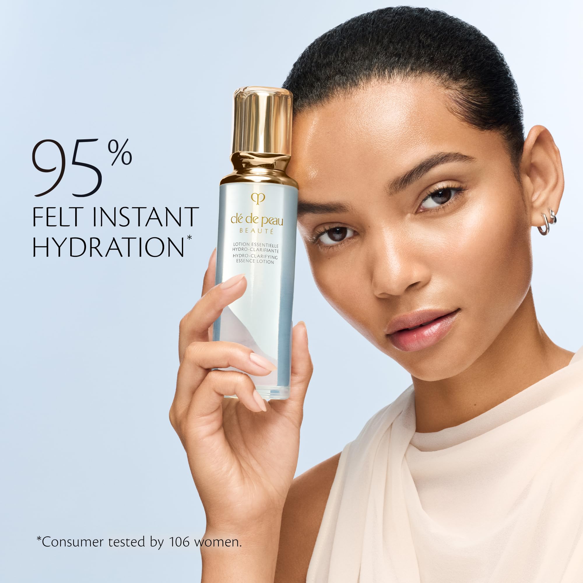 Clé de Peau Beauté Hydro-Clarifying Essence Lotion skin-glow closeup hints refined, hydrated skin
