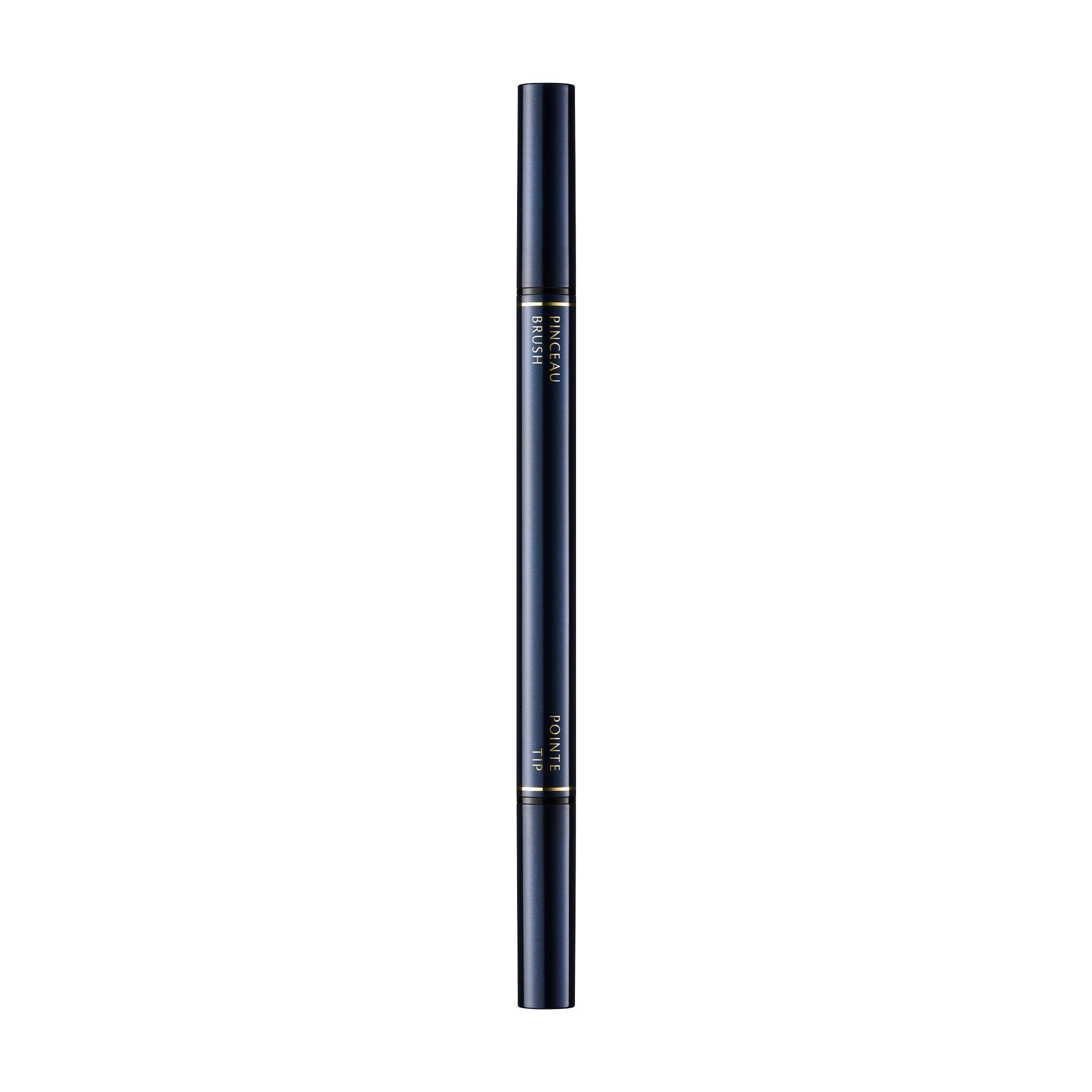 Cle de Peau Beaute Intensifying Liquid Eyeliner Black swatch on lid showing rich color and shine.