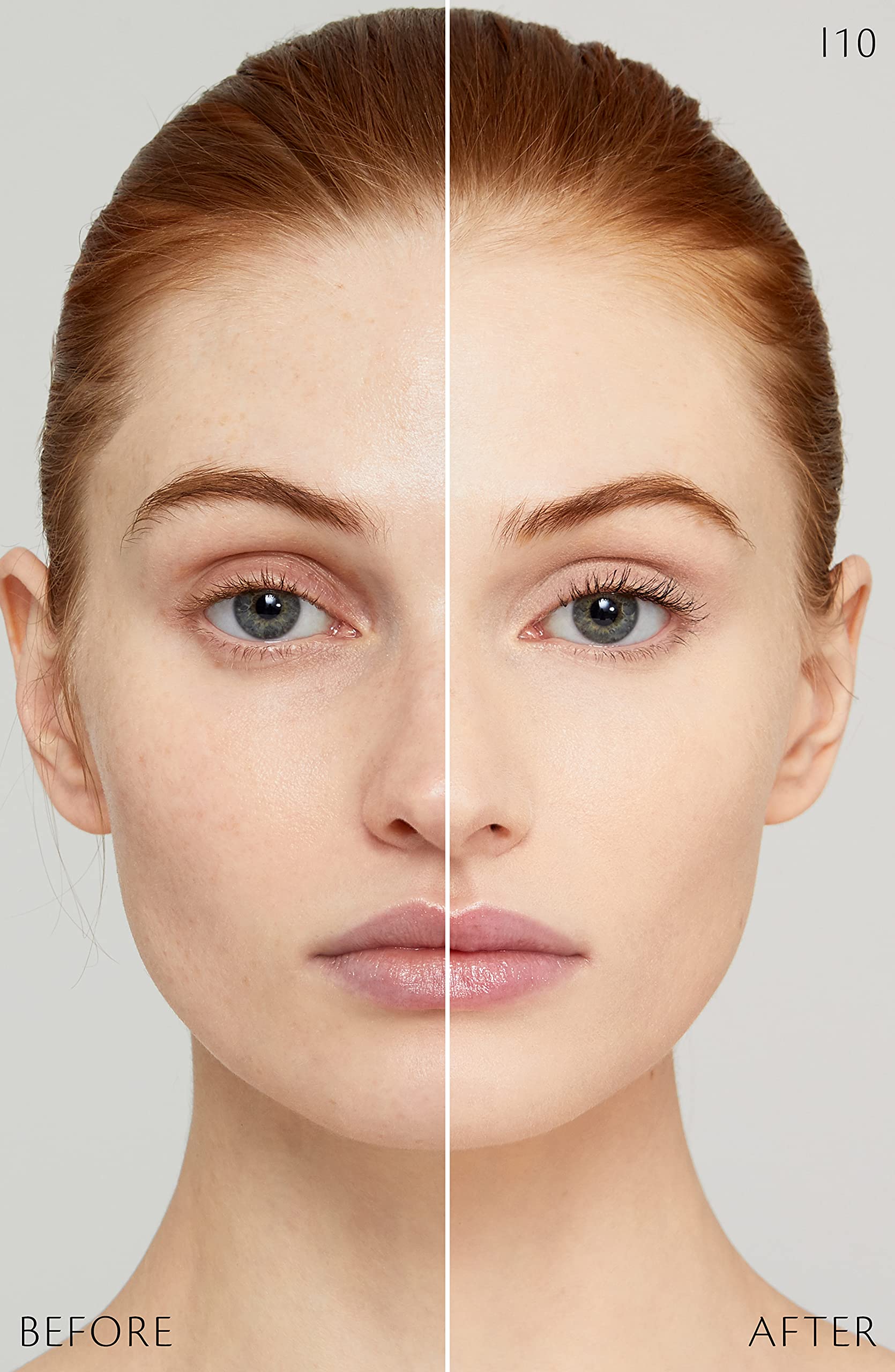 Packaging closeup of Cle de Peau Radiant Fluid Foundation I10