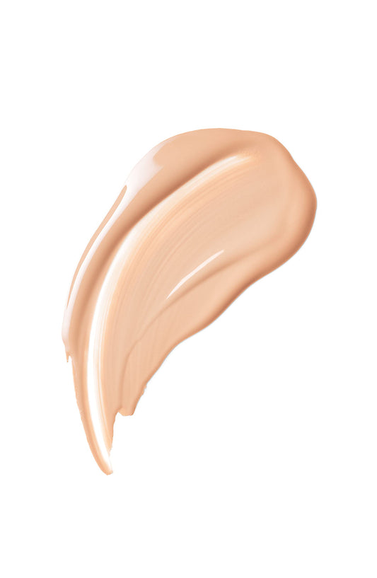Cle de Peau Radiant Fluid Foundation O20 texture swatches display natural coverage.
