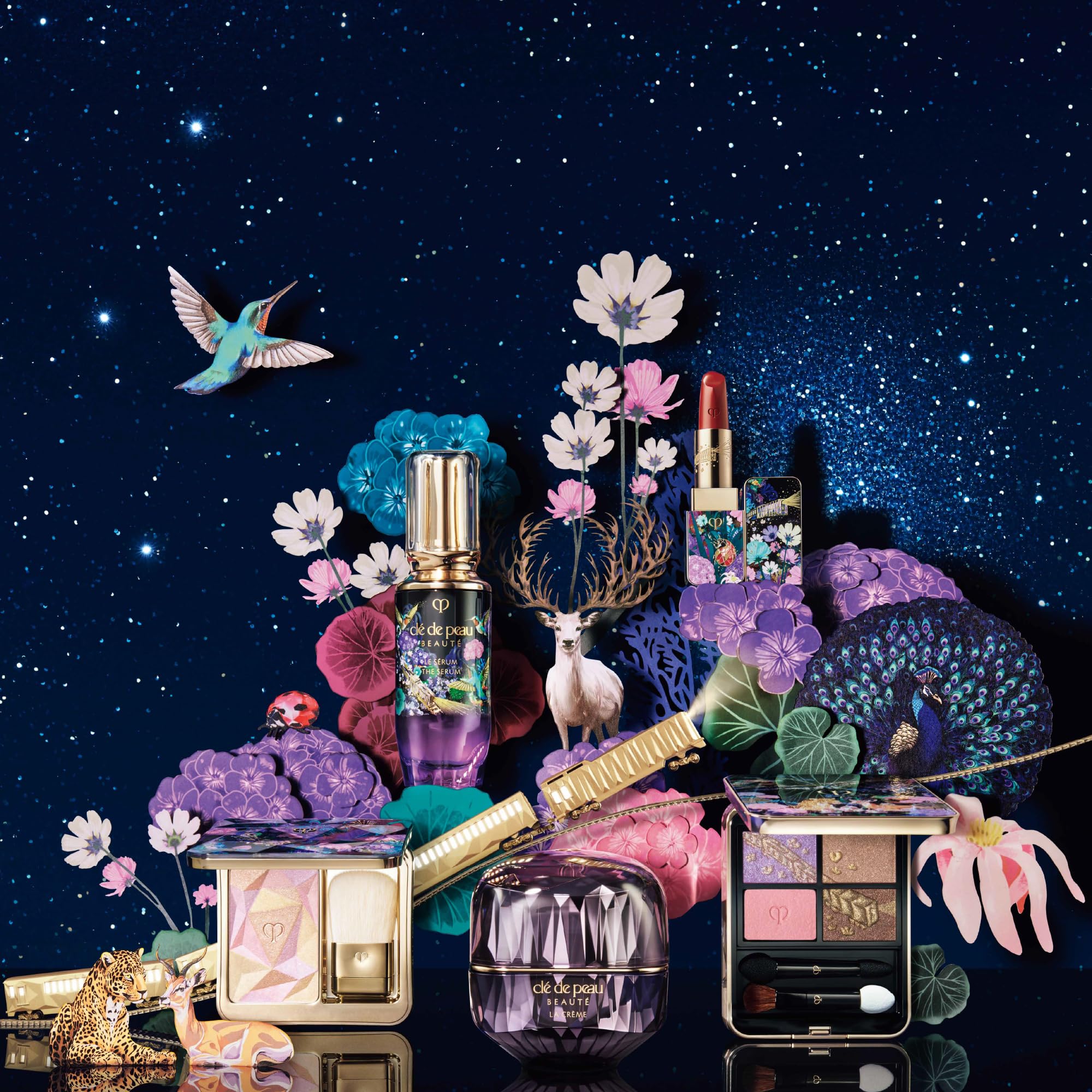 Clé de Peau Beauté Brush motion illustration for upward radiance application.