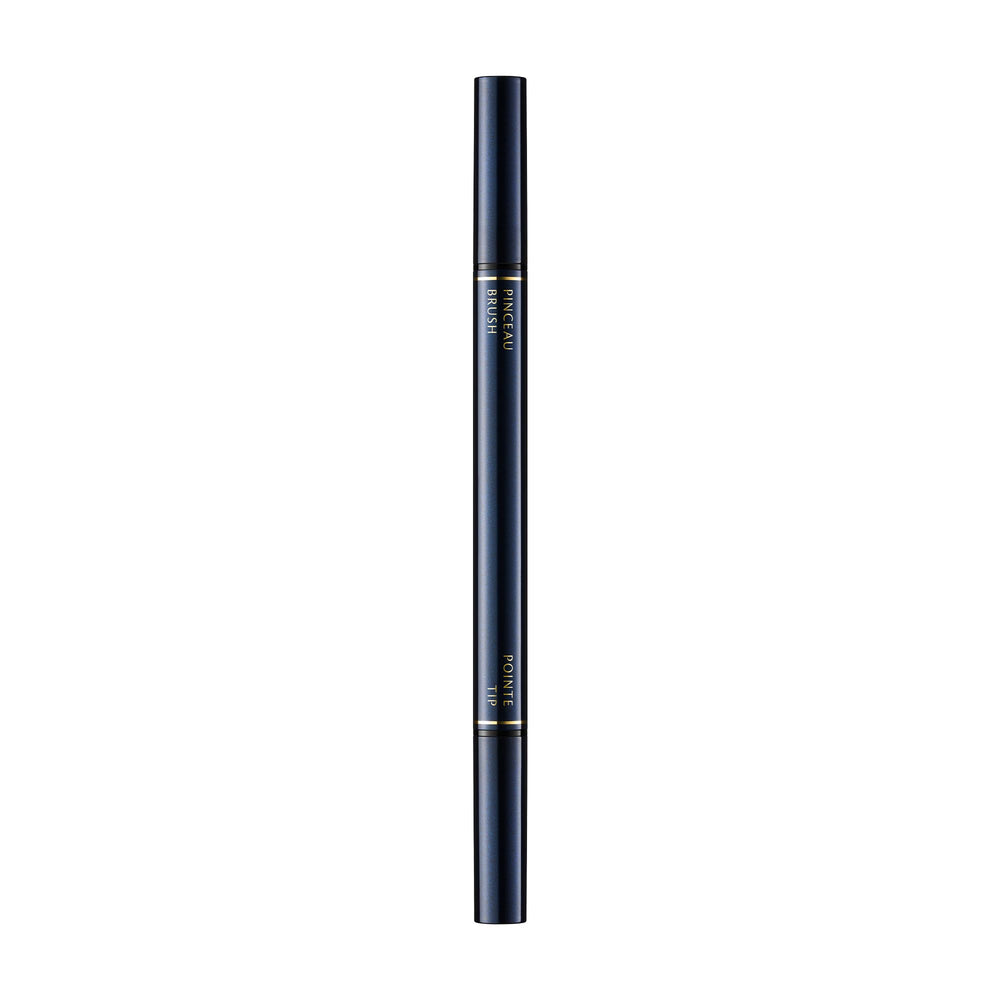 Clé de Peau Beauté intensifying liquid eyeliner brown swatch on skin demonstrates rich color and shine