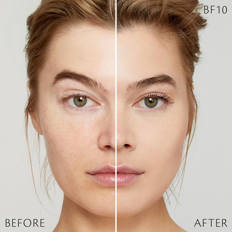 Clé de Peau Radiant Fluid Foundation face glow in soft light.