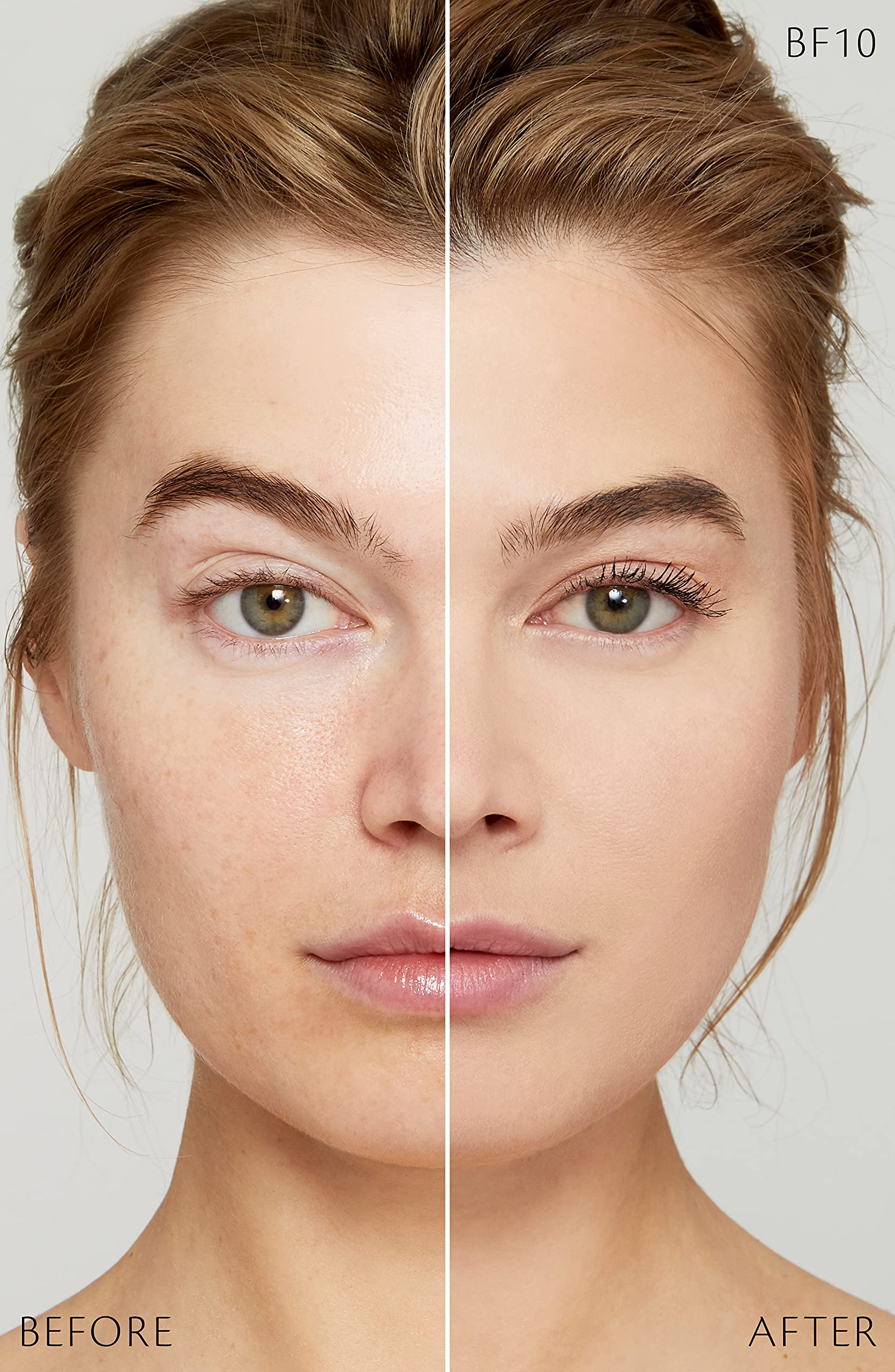 BF10 on skin demonstrating soft matte radiance and pores refinement