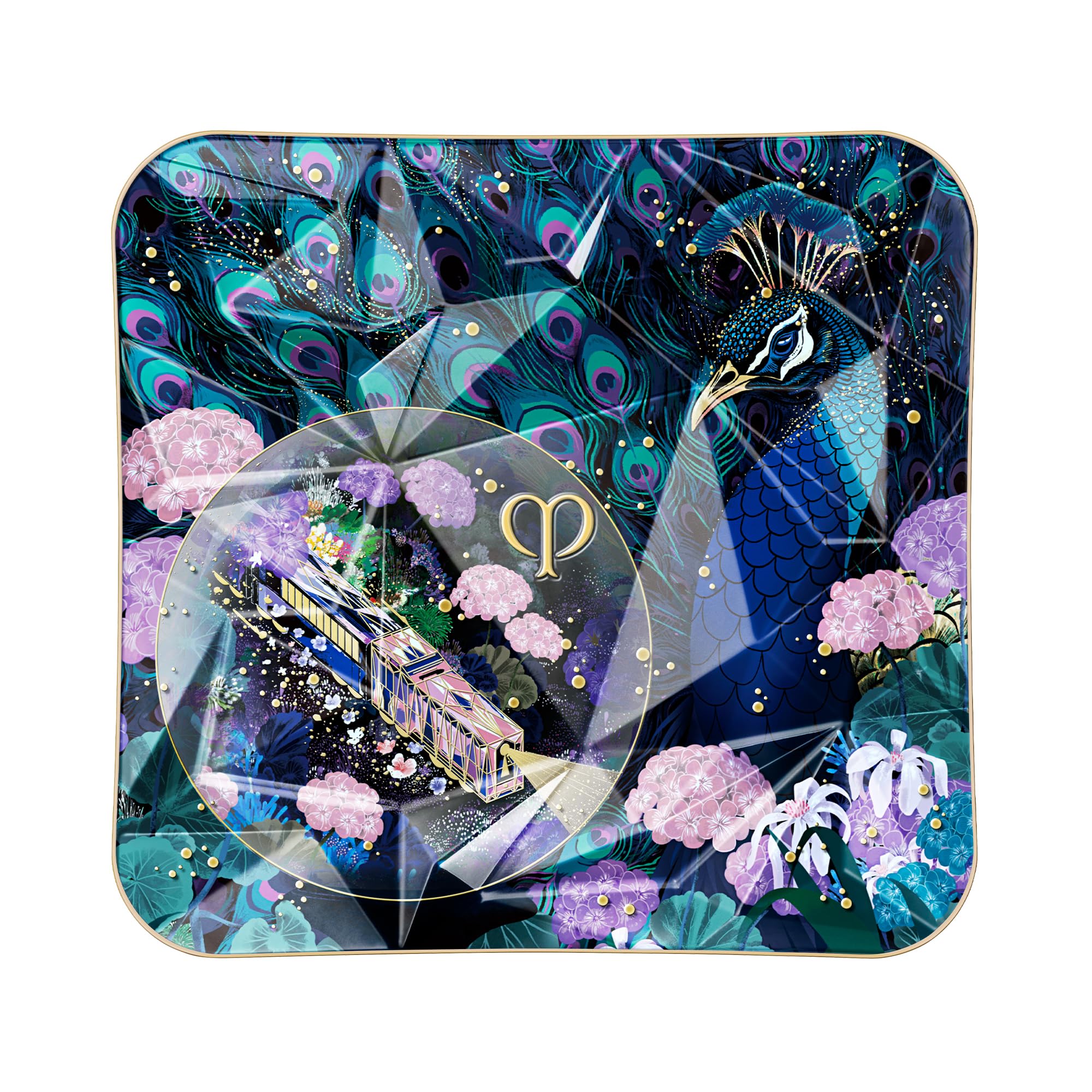 Clé de Peau Beauté Radiant Peafowl shade swatch showing iridescent glow for daytime radiance.