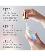 Clé de Peau Refill 30 ml amber bottle on a clean surface for hydration routine