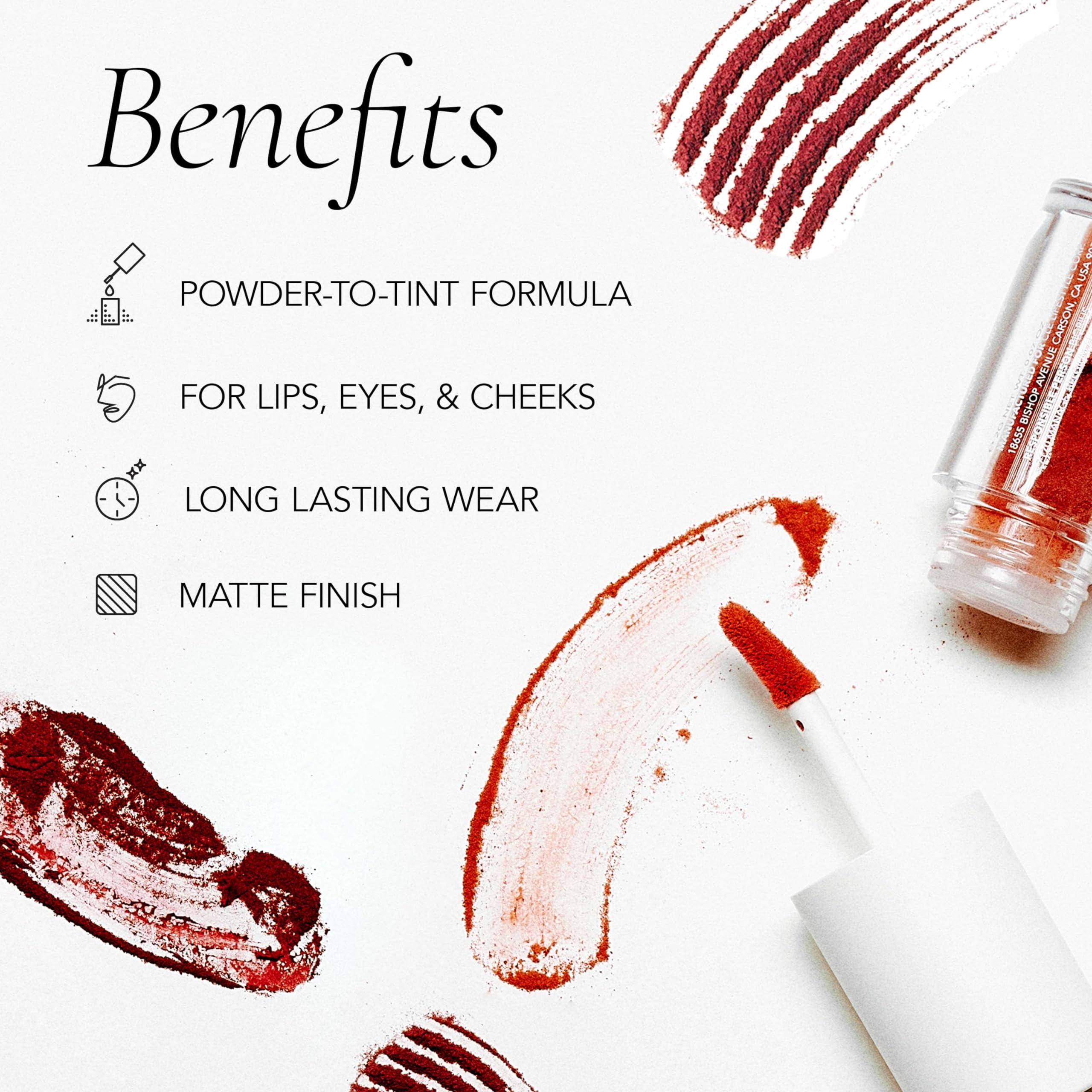 CLE Melting Lip Powder Tint swatches show smooth, weightless color on lips