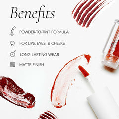 CLE Melting Lip Powder Tint swatches show smooth, weightless color on lips