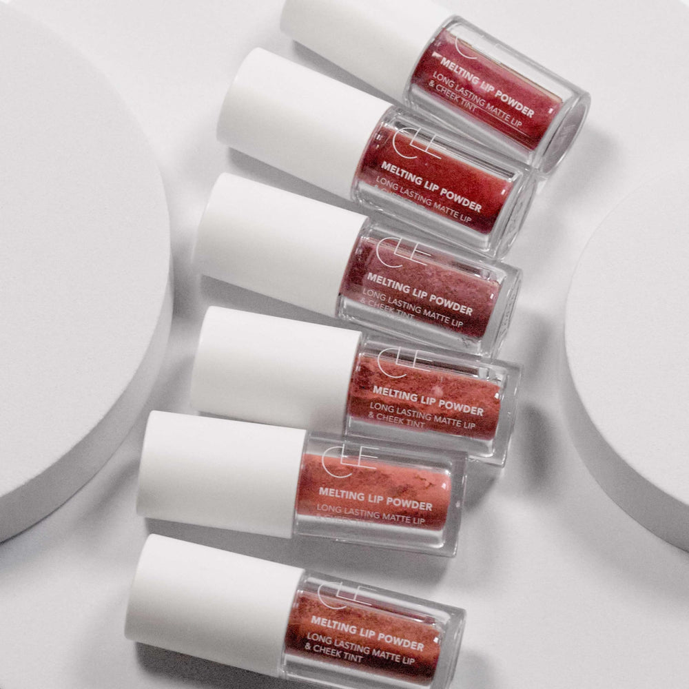 Matte finish of CLE Melting Lip Powder Tint on skin