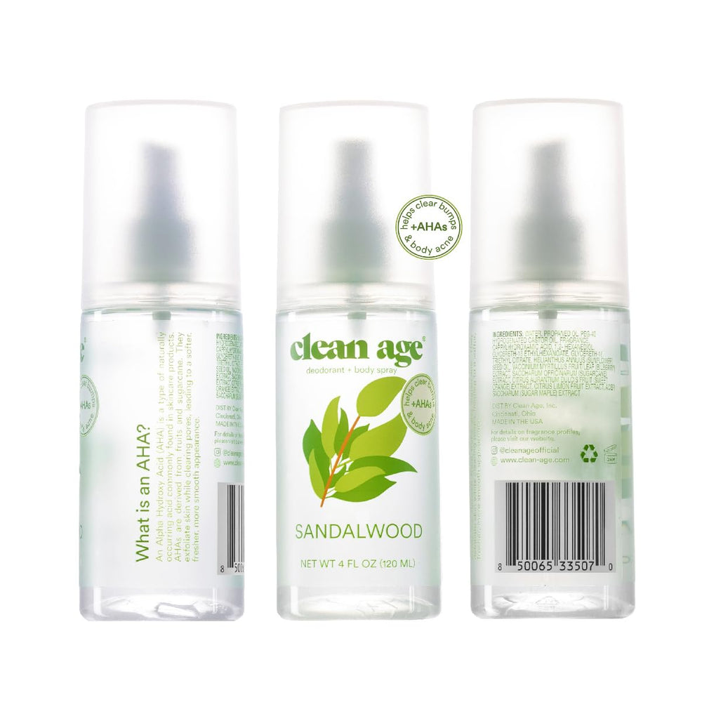 Clean Age vegan, paraben-free label on packaging