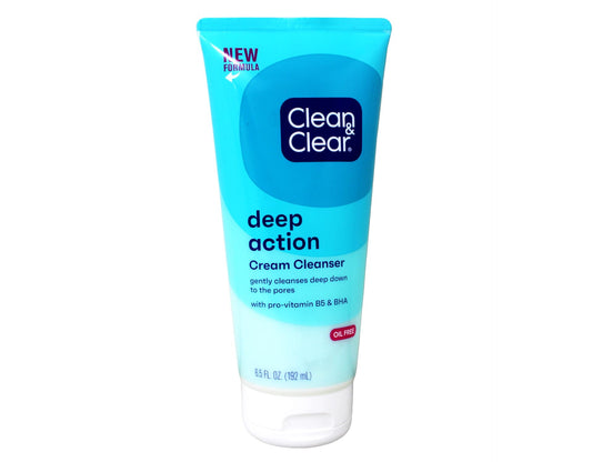 Close-up of Clean & Clear Crm Clnsr for sensitive skin.