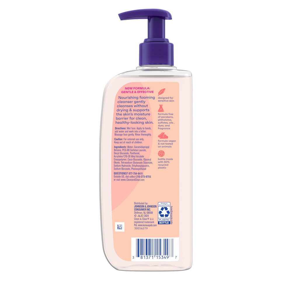 Fragrance-free Clean & Clear Essentials bottle with recyclable packaging.