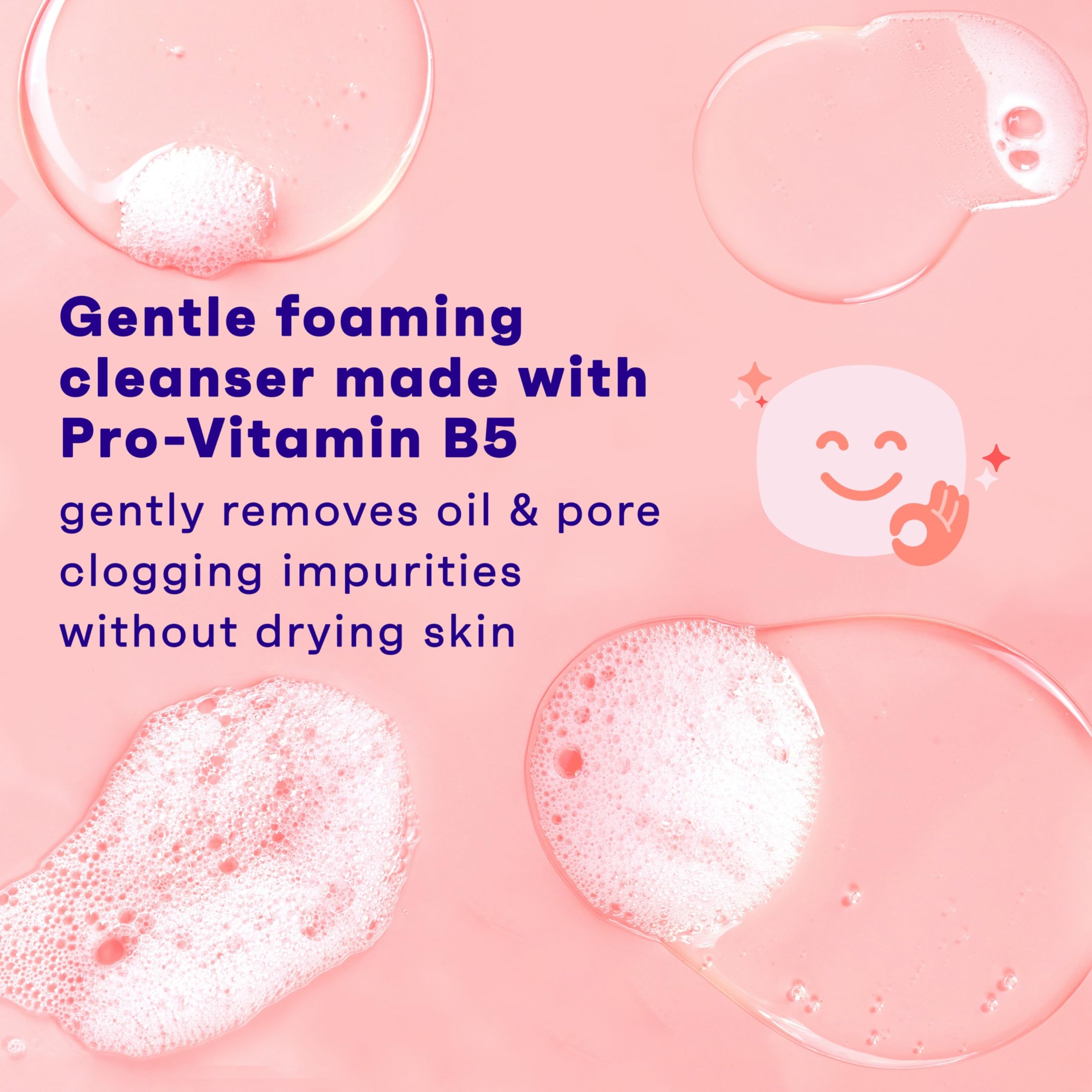 Highlight of Pro-Vitamin B5 in Clean & Clear Essentials formula.