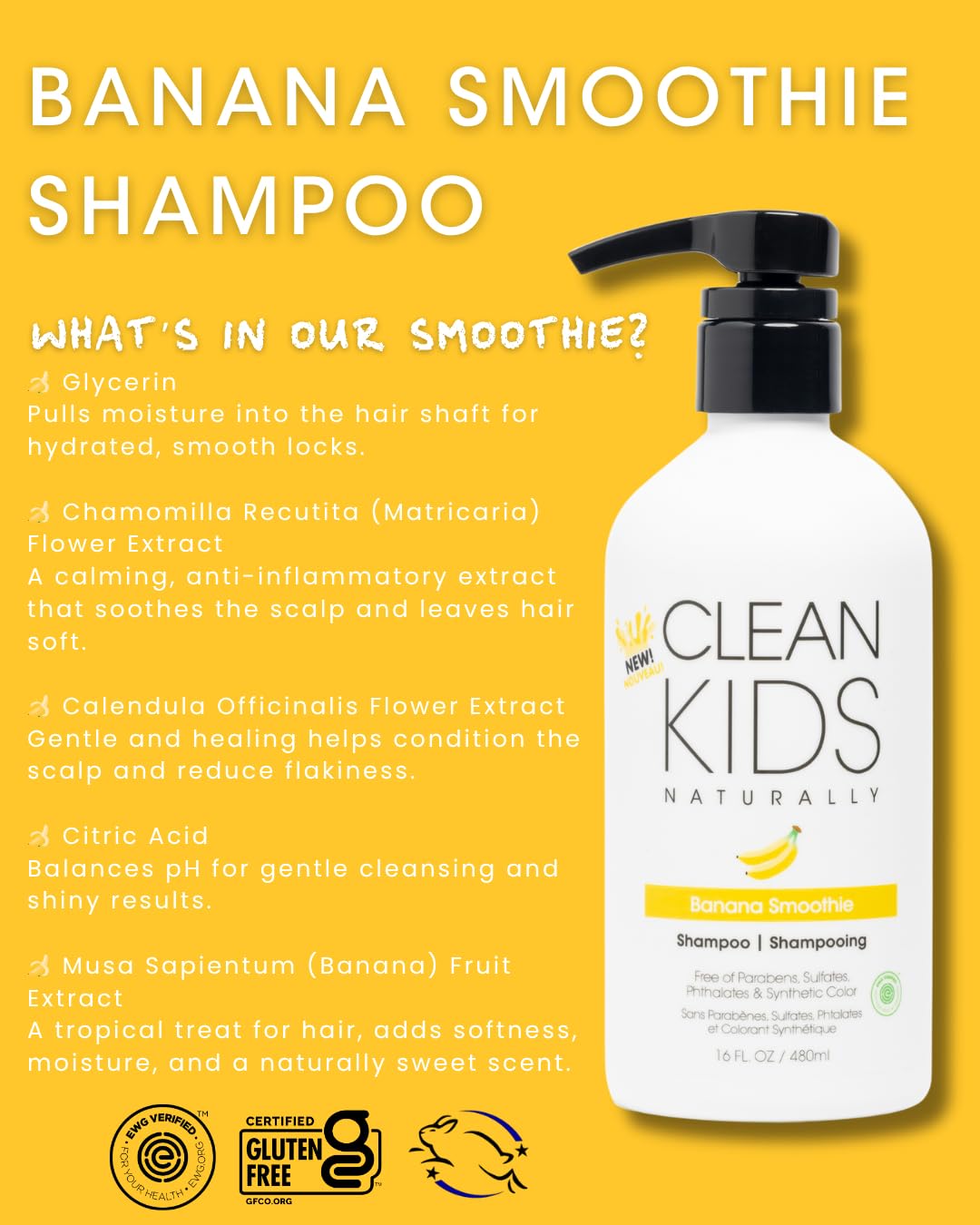 Label detail highlights vegan and cruelty-free attributes of Clean Kids Naturally Tropical Shampoo.