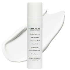 Clean + Kind Azelaic Acid 10% Cream jar shows packaging and even-tone potential.