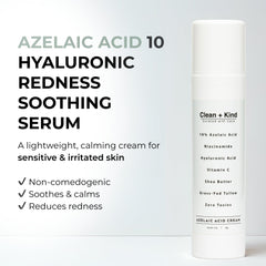 Close-up of Clean + Kind Azelaic Acid cream texture indicating refined pores and glow.