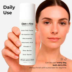 Clean + Kind Niacinamide and Vitamin C ingredients highlight brightening support.