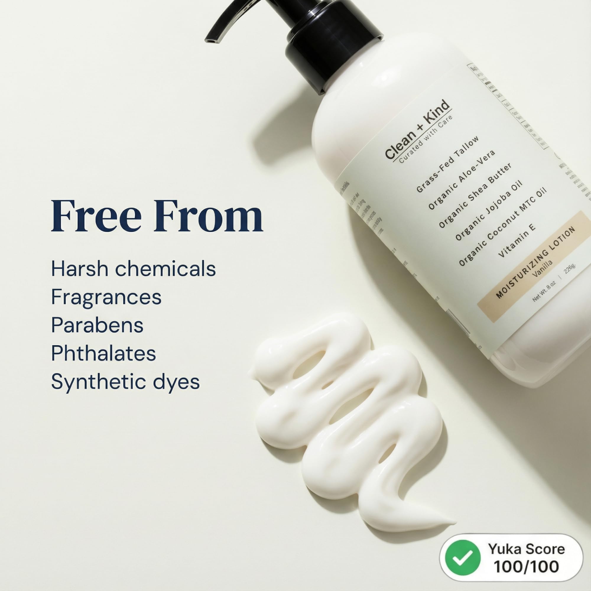 Clean and Kind non-greasy formula texture shot on skin.