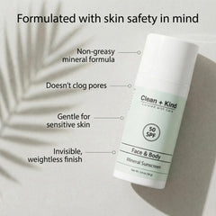 Creamy texture swirl highlights moisturizing properties for sensitive skin.