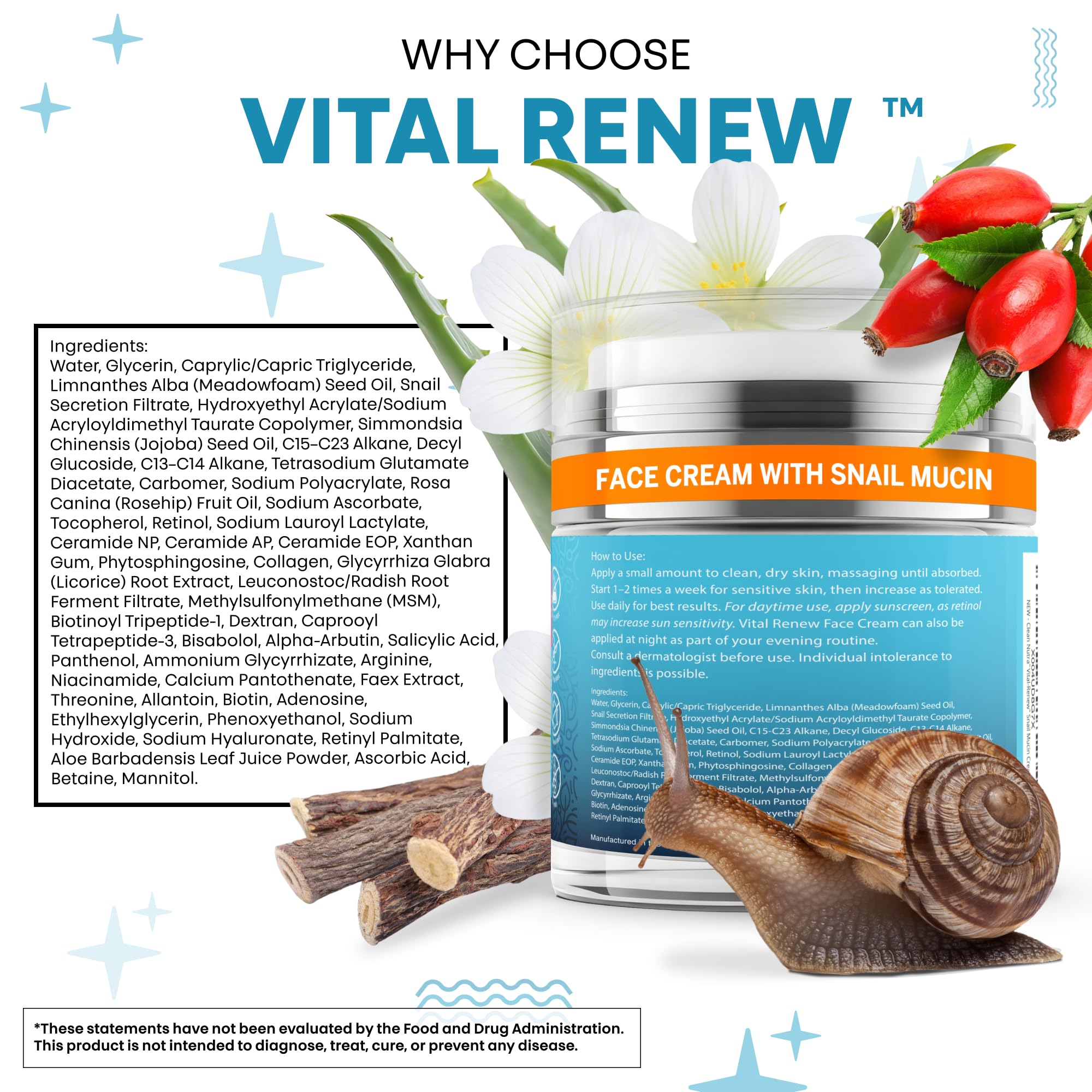 Clean Nutraceuticals Vital Renew container hints retinol for smoother skin
