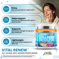 Vital Renew cream swatch showing a smooth, hydrated finish