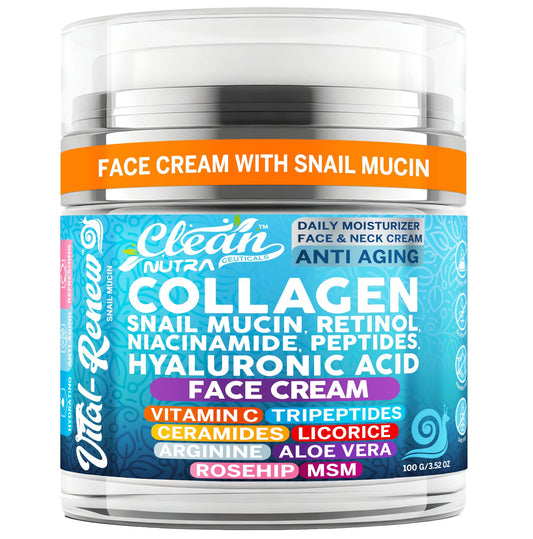 Clean Nutraceuticals Vital Renew snail mucin bottle for daily hydration