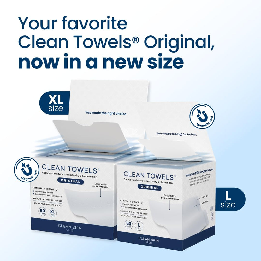 Clean Skin Club Dry Face Towels single-use towels ideal for quick makeup removal