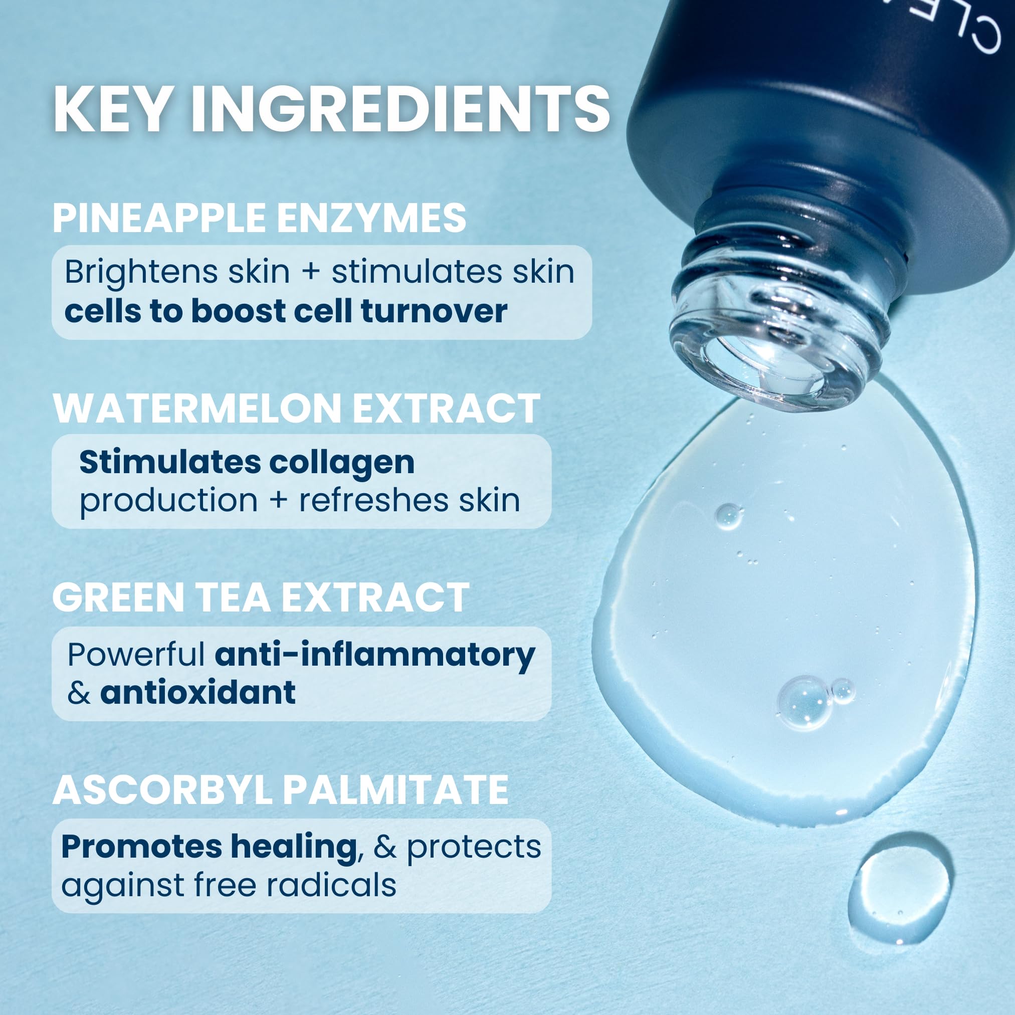 CLEAN SKIN CLUB Serum on hand with fast-absorbing lightweight texture.