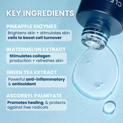 CLEAN SKIN CLUB Serum on hand with fast-absorbing lightweight texture.