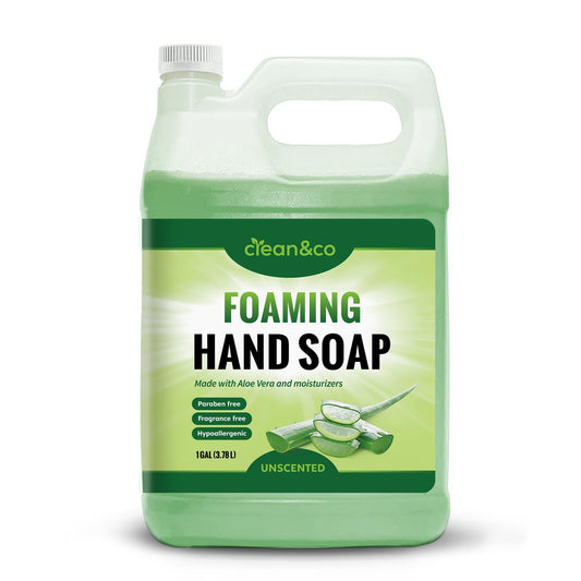 Clean&Co unscented foam soap bulk refill 1 gal offers fragrance-free cleanse for shared spaces.