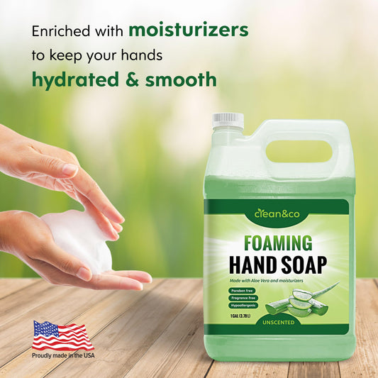 Clean&Co foamy-lather closeup highlights creamy texture and gentle cleansing for sensitive skin.