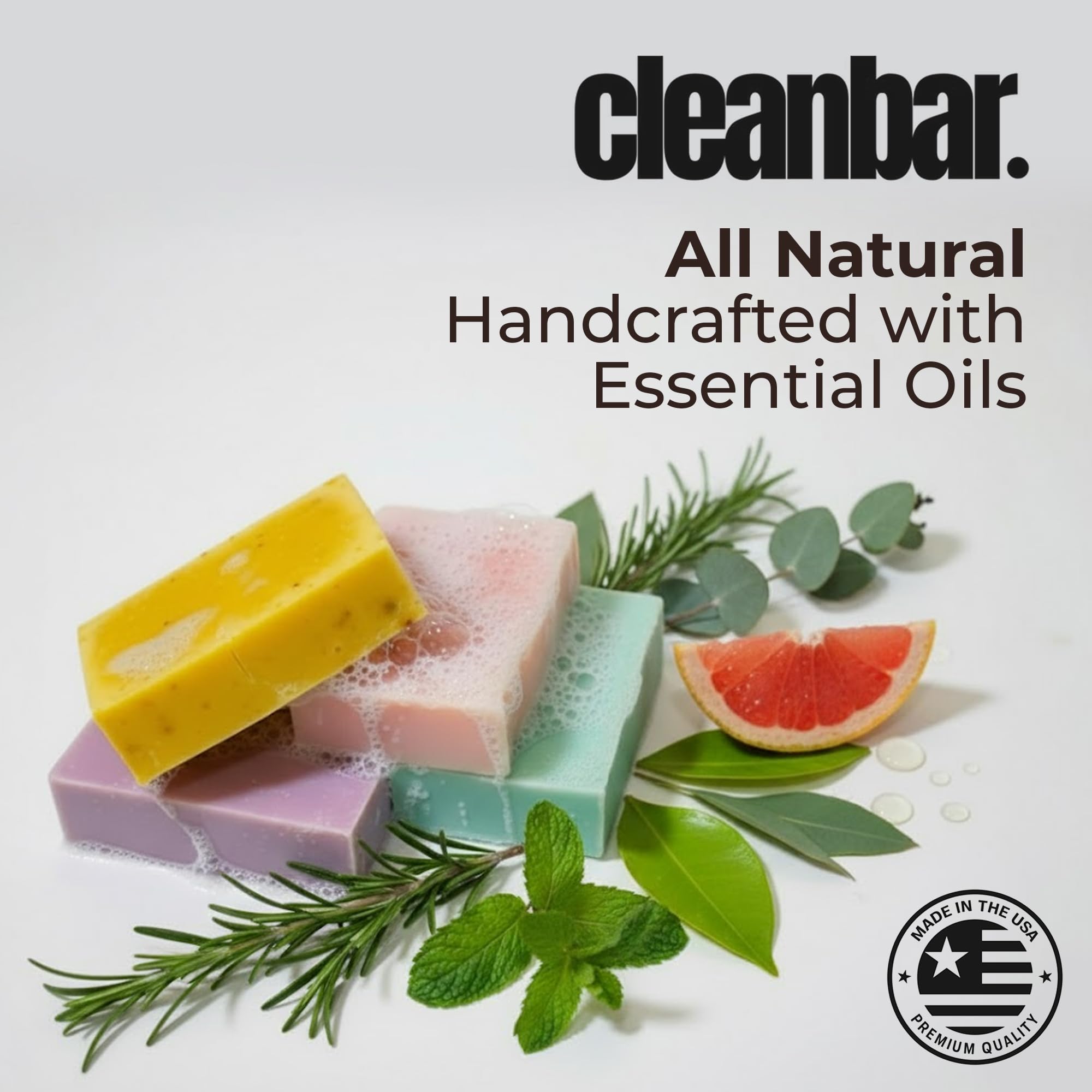 Cleanbar Time to Chillax bar soap pack shot displaying the lavender-focused trio.