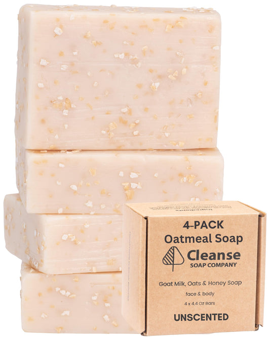 Cleanse Soap Company oatmeal bar closeup highlighting natural texture for gentle daily cleansing