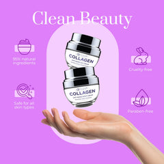 Clear Beauty texture swirl highlights lightweight absorption for quick application.