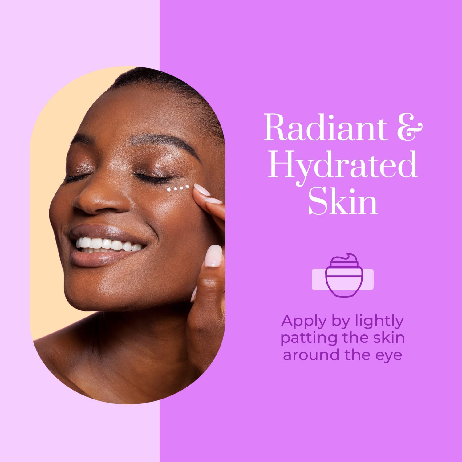 Small dab of Clear Beauty Collagen Eye Cream ready for under-eye absorption