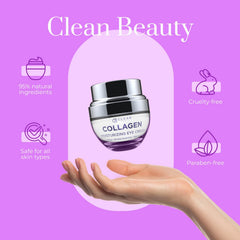 Daily eye care ritual with Clear Beauty Collagen Eye Cream for smooth skin