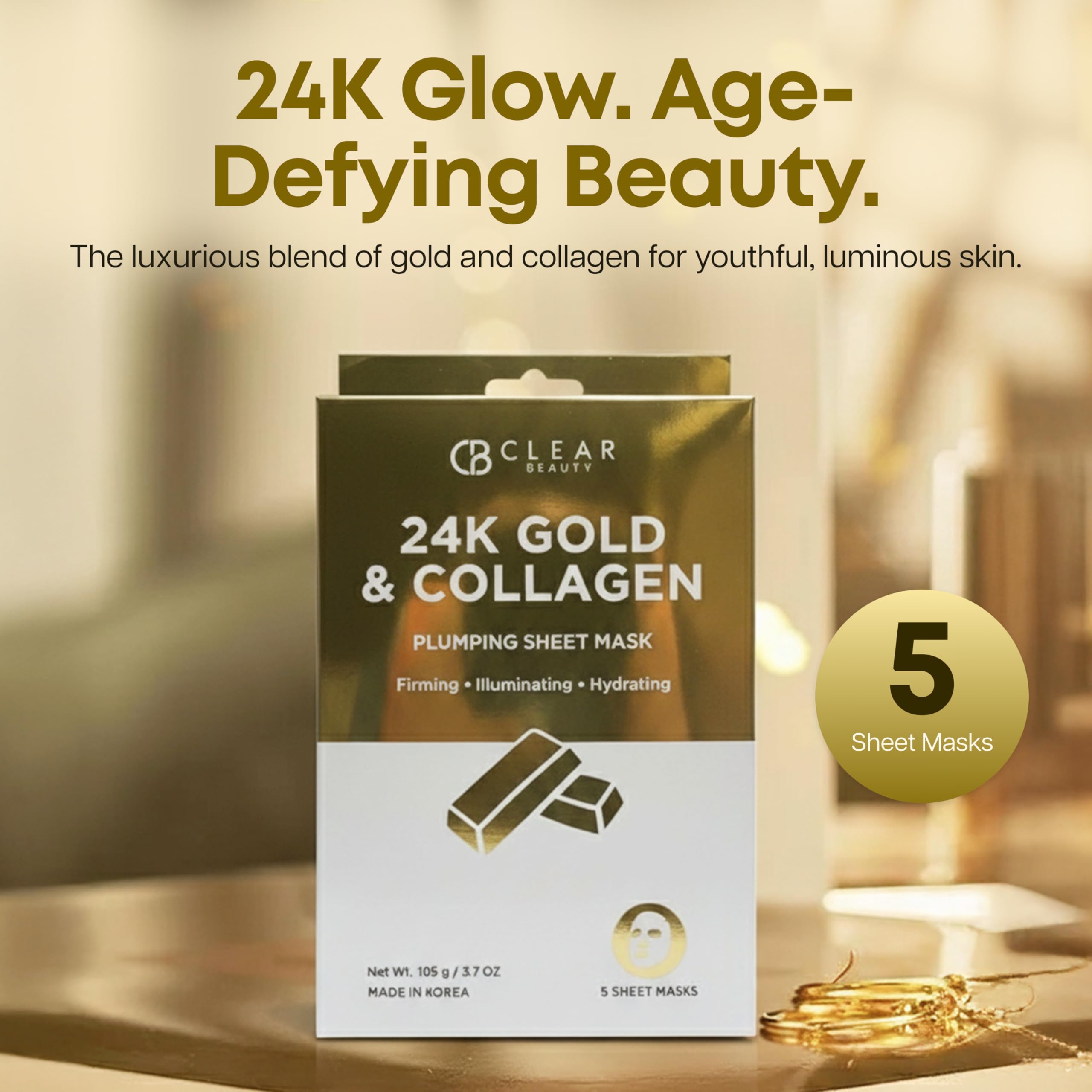 Clear Beauty sheet mask soaked in serum on skin.