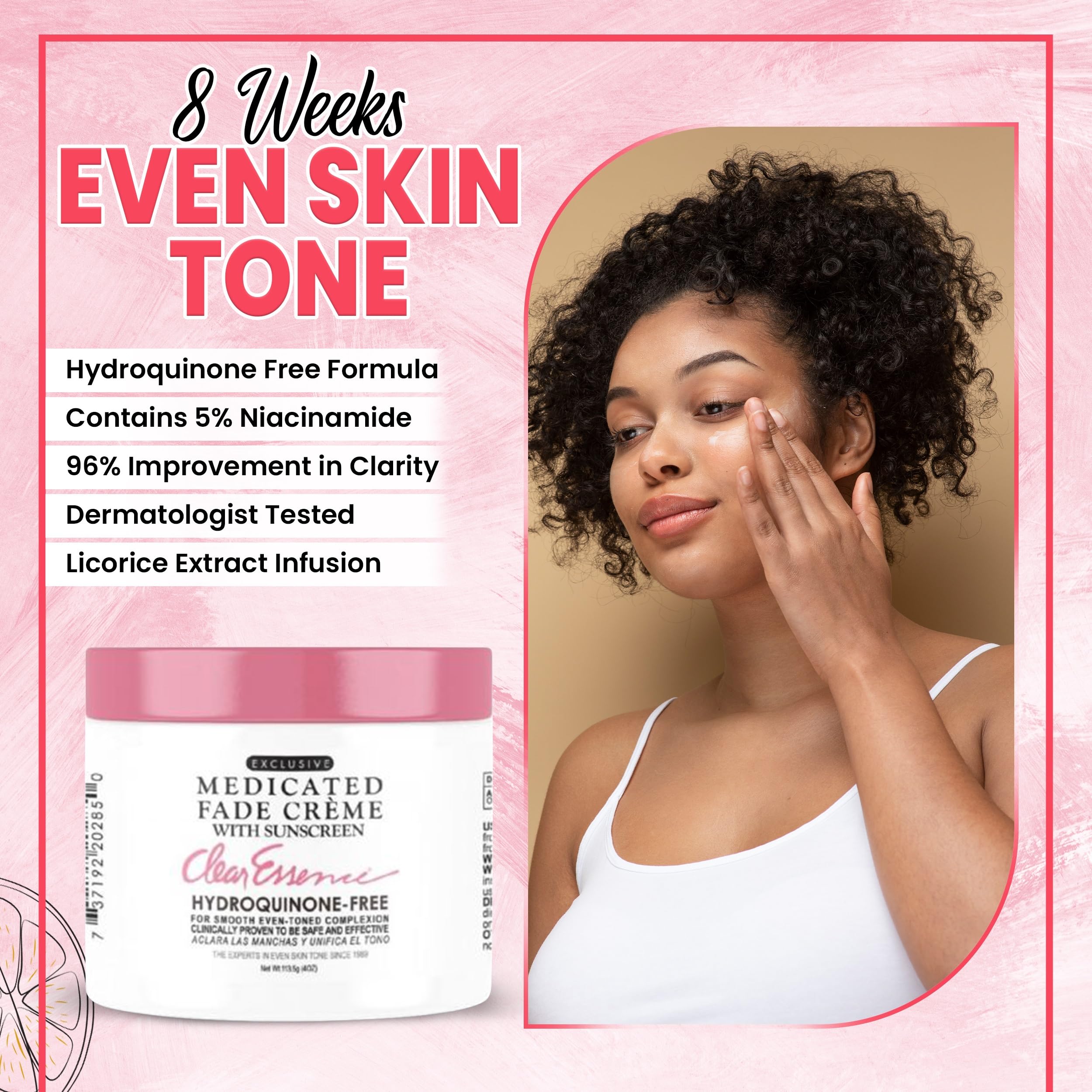 Night-time routine with Fade Creme for consistency.